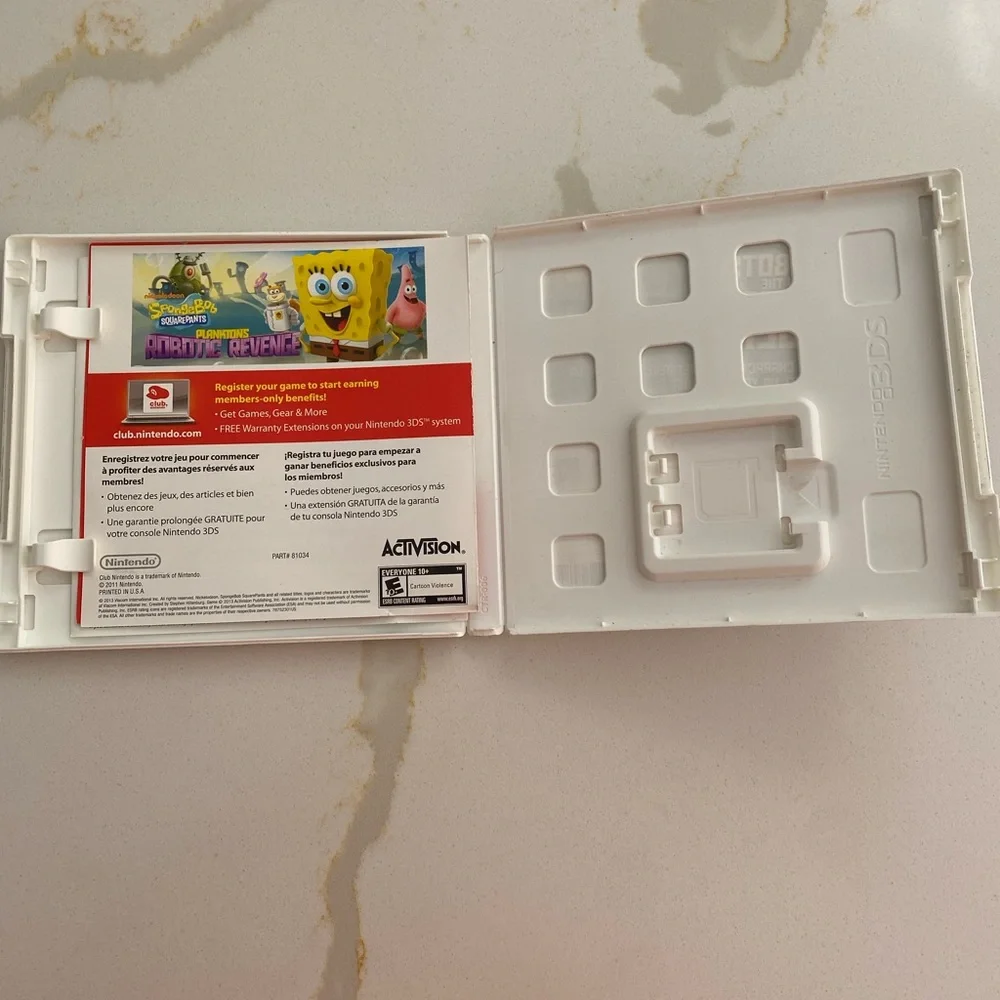 Nintendo 3DS Miitopia and SpongeBob Game Case - EMPTY INSIDE NO GAME